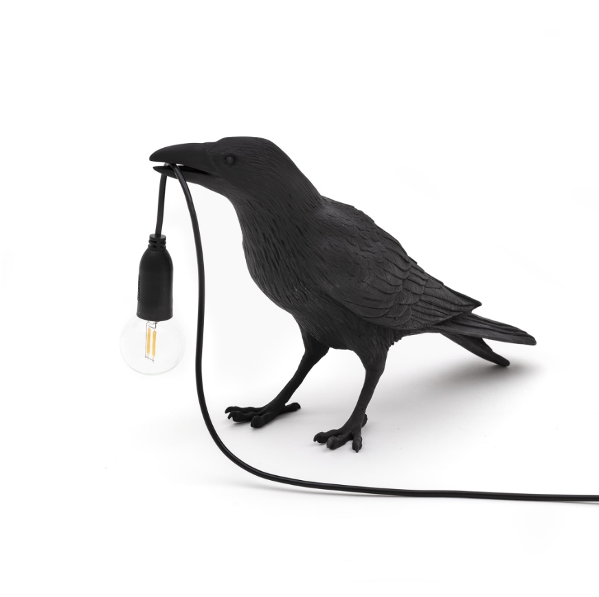 Bird Lamp Black Waiting - Seletti