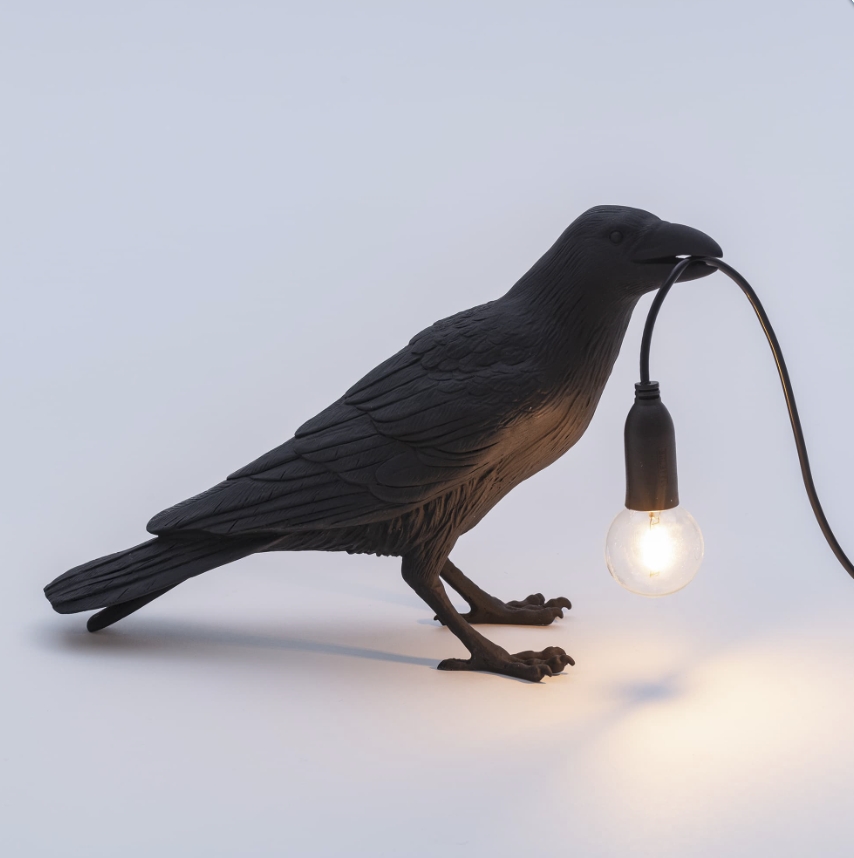 Bird Lamp Black Waiting - Seletti