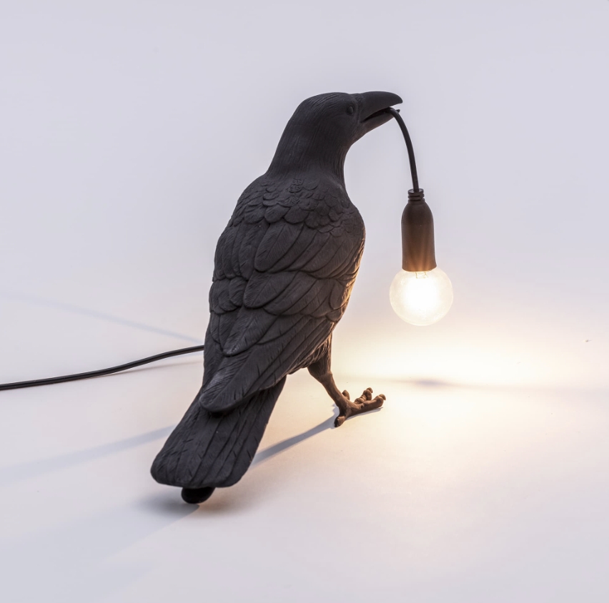 Bird Lamp Black Waiting - Seletti