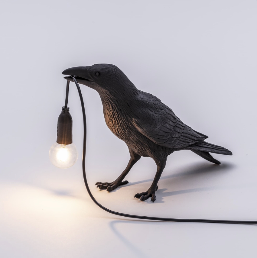 Bird Lamp Black Waiting - Seletti