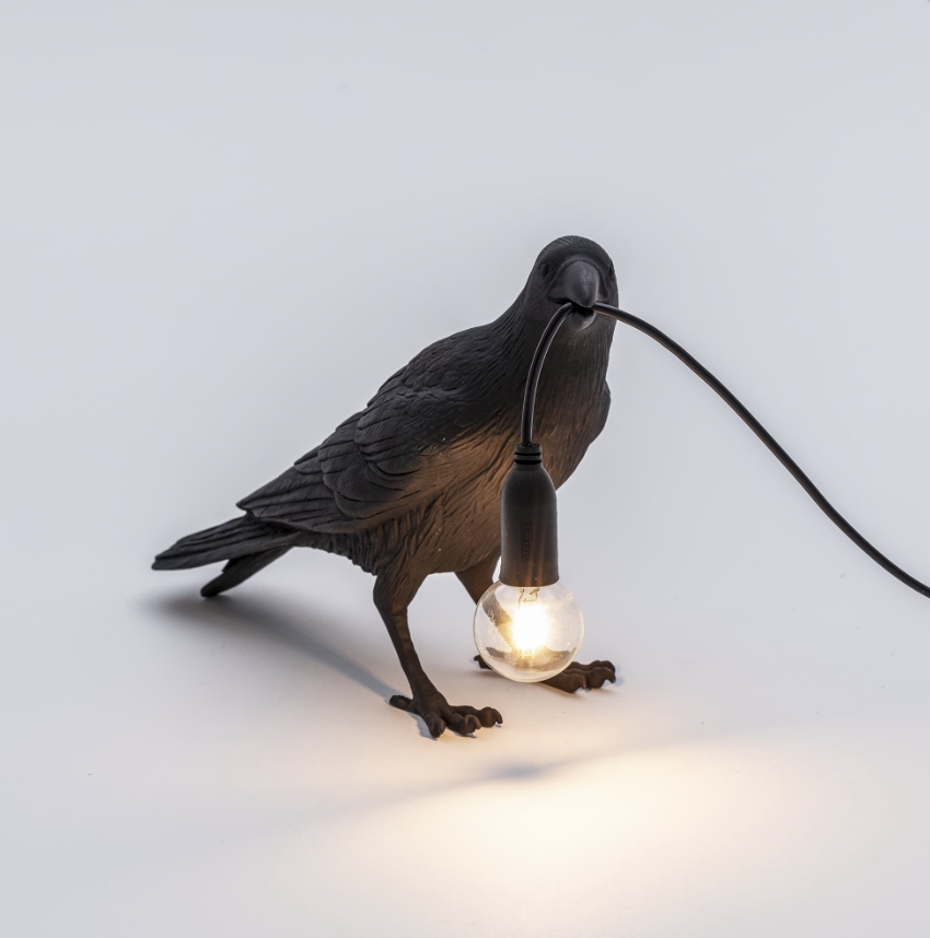 Bird Lamp Black Waiting - Seletti