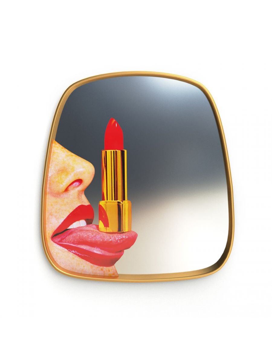 Mirror Gold Frame Tongue - Seletti
